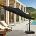 VREDHOM 10 Ft Outdoor Cantilever Patio Umbrella with Cross Stand Black