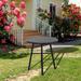 Nuu Garden Outdoor 29 Inch Round Bistro Table with Powder-coated Iron Frame