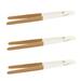 BambooMN Premium 10 Reusable Bamboo Kitchen A Toast Tongs For Cooking & Holding - White - 3 Pieces