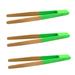 BambooMN Premium 10 Reusable Bamboo Kitchen A Toast Tongs For Cooking & Holding - Green - 3 Pieces