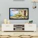Wood TV Stand, Modern 70 inch TV Stand, Entertainment Center with Storage, High Gloss TV Cabinet for Living Room, White