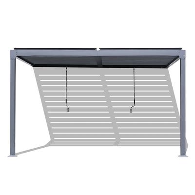 Aoodor Outdoor Aluminum Wall Mounted Louvered Pergola Waterproof Gazebo Sun Shade Shelter with 2 Adjustable Rainproof Panels