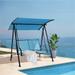 2-Seat Outdoor Canopy Swing with Comfortable Fabric Seat