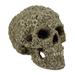 Late Bloomer Flower Covered Human Skull Statue - 5.5 X 7.25 X 5 inches