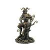 Bronzed Finish Greek Mythology Faun Pan Playing Flute In Forest Statue - 9.25 X 7.75 X 5.75 inches