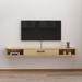 Floating TV Unit, 47'' Wall Mounted TV Cabinet, Floating Shelves with Door, Modern Entertainment Media Console Center