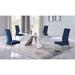 Somette Domino 5-Piece Dining Set with Blue Motion-back Chairs