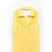 Zara Tops | New Zara Crochet Knit Top W/ Cut Out Details (Size Xs-S) | Color: Yellow | Size: S