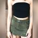 Free People Skirts | Free People Mini Denim Skirt Olive Green | Color: Green | Size: 25