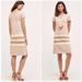 Anthropologie Dresses | Anthropologie Maeve Round Neck Lined Striped Pattern Knit Midi Dress | Color: Cream/White | Size: Xs