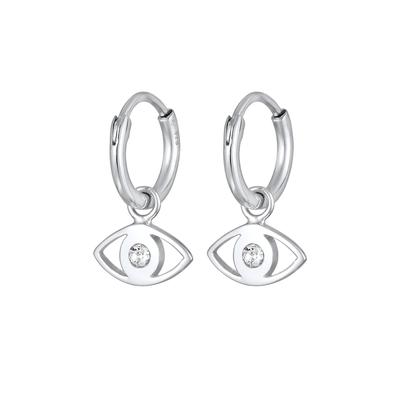 Elli Creolen Evil Eye Symbol Kristalle 925 Silber silberfarben Damen Image