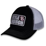 Women's Checkered Flag Sports Black/White Kyle Busch Name & Number Patch Adjustable Hat
