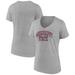 Women's Fanatics Branded Heather Gray Mississippi State Bulldogs Basic Arch V-Neck T-Shirt