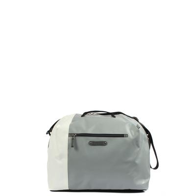 Laptoptasche 7CLOUDS "Naren 7.1", Damen, Gr. B/H/T: 38cm x 24cm x 10cm one size, grau (grau, weiß), Polyethylen, Tarpaulin, Taschen, mit recyceltem PET Image