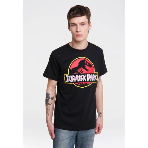 „T-Shirt LOGOSHIRT „“Jurassic Park Logo““ Gr. M, schwarz Herren Shirts T-Shirts mit coolem Print“