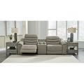 Signature Design by Ashley Next-Gen Gaucho 106" Square Arm Reclining Loveseat Faux Leather/Polyester in Gray | 36 H x 106 W x 40 D in | Wayfair