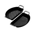 Kamado Joe Carbon Steel Carbon Steel Half-Moon Pan Set Steel in Gray | 2.8 H x 15.1 W x 4.1 D in | Wayfair KJ15124822