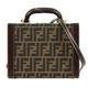 FENDI Zucca 2way Vanity Handbag Brown 66752