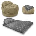 CordaRoy's Chenille Nest Gaming Convertible Bean Bag Chair Metal in Gray/Brown | 32 H x 42 W x 42 D in | Wayfair FCN-CH-MO