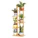 Arlmont & Co. Bamboo 5 Tier 6 Potted Plant Stand Rack Multiple Flower Pot Holder Shelf, Indoor&Outdoor Planter Display Shelves | Wayfair
