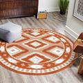 Red 63 x 63 x 1.18 in Area Rug - Union Rustic Jiawei Geometric Machine Woven Polyester Area Rug Polyester | 63 H x 63 W x 1.18 D in | Wayfair