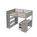 Isabelle & Max™ Ahran 5 Drawer Loft Bed w/ Built-in-Desk by Isabelle & Max Wood in Gray | 65.7 H x 54.4 W x 80.7 D in | Wayfair