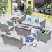 Red Barrel Studio® Bilbania 6 Piece Sofa Seating Group w/ Cushions in Gray | 28.74 H x 76.77 W x 30.12 D in | Outdoor Furniture | Wayfair