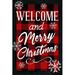 The Holiday Aisle® Welcome & Merry Christmas - Wrapped Canvas Print Canvas in Black/Red/White | 12 H x 8 W x 1.25 D in | Wayfair