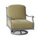 Woodard Casa Swivel Outdoor Rocking Chair, Leather in Gray | 35.75 H x 29.5 W x 34 D in | Wayfair 3Y0477-72-26T