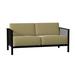 Woodard Jax Loveseat Metal/Sunbrella® Fabric Included in Black/Brown | 25.5 H x 53.25 W x 28.25 D in | Outdoor Furniture | Wayfair 2J0019-92-08Y