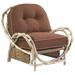 Woodard River Run Patio Chair w/ Cushions Wicker/Rattan in Brown/White | Wayfair S545001-54A