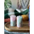 Pastel Pillar Candles, Marble Handmade Decorations