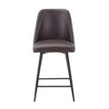 Maddox Mid-Century Modern Faux Leather Upholstered Counter Height Barstool (Set of 2) - Jofran 2271-MADDOXSTDBN