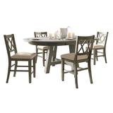 Telluride Contemporary Rustic Farmhouse Five Piece Counter Height Dining Table Set with Cross Back Stools - Jofran 2231-54C-5UXB
