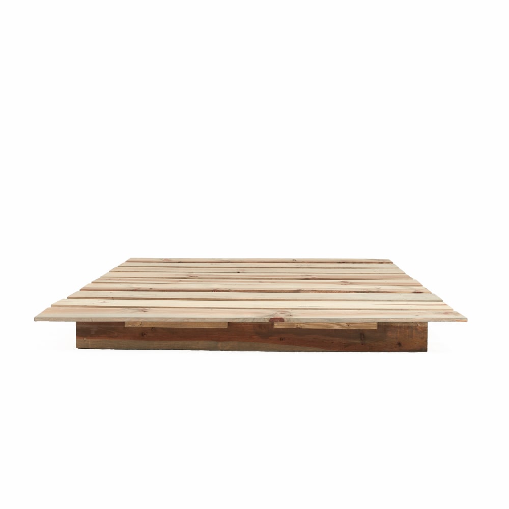 Tatami double en bois massif de couleur marron 150 cm
