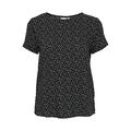 ICHI IHVERA SS13 Damen T-Shirt Kurzarm Shirt Blusenshirt mit All-Over-Print Flügelärmel Hochwertige Viskose-Qualität Regular Fit, Größe:42, Farbe:Black (194008)