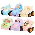 greenhome 6Pcs Mini Cartoon Pull Back Inertia Car Construction Vehicle Train Airplane Toy