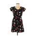 Tucker for Target Casual Dress: Black Floral Motif Dresses - Women's Size X-Small