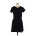 Old Navy Casual Dress - Mini Crew Neck Short sleeves: Black Print Dresses - Women's Size Large