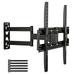 QEEK Full Motion TV Wall Mount for Most 32-65 inch Flat & Curved TVs up to 77 lbs Single Articulating Arm Adjustable Bracket Height Extension Max VESA 400x400mm