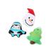FRCOLOR 3Pcs Lovely Christmas Pet Plush Toy Cat Dog Biting Toy Pet Supplies (Penguin Snowman Christmas Tree)