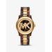 Michael Kors Runway Gold-Tone and Tortoiseshell Acetate Watch Brown One Size