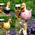 Funny Chicken Yard Art Resin Rooster Outdoor Statues Decorative Garden Stakes Resin Chicken Sculptures Halloween Outdoor Garden Decor Farm Animal Patio Yard Lawn Decoration