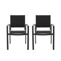 Christopher Knight Home Wilbur Outdoor Mesh and Aluminum Dining Chairs by - N/A Black/Set of 2