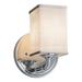 Justice Design Group Fab-8461-15-Whte Bronx 1 Light 9 Tall Wall Sconce - Chrome