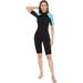 Wetsuits for Men and Women 2mm Mens Short Wet Suit Diving Surfing Snorkeling Kayaking Water Sports(Women-Shorty-Blue XXXL)