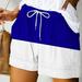 Finelylove Womens Shorts With Pockets Women S Golf Shorts Shorts High Waist Rise Printed Blue L
