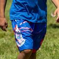 ChalkTalk SPORTS Lacrosse Athletic Shorts | Spiral Tie-Dye Red Lacrosse Shorts | Youth Medium