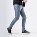 Blue Sweatpants For Men Mens Slim Fitting Leather Pants Leggings Color Elastic Trend Motorcycle Leather Pants