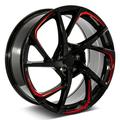 Set of 20 Gloss Black/Red Milled HSX Style Wheels Compatible with Toyota Corolla Prius (20x8 45mm Offset)